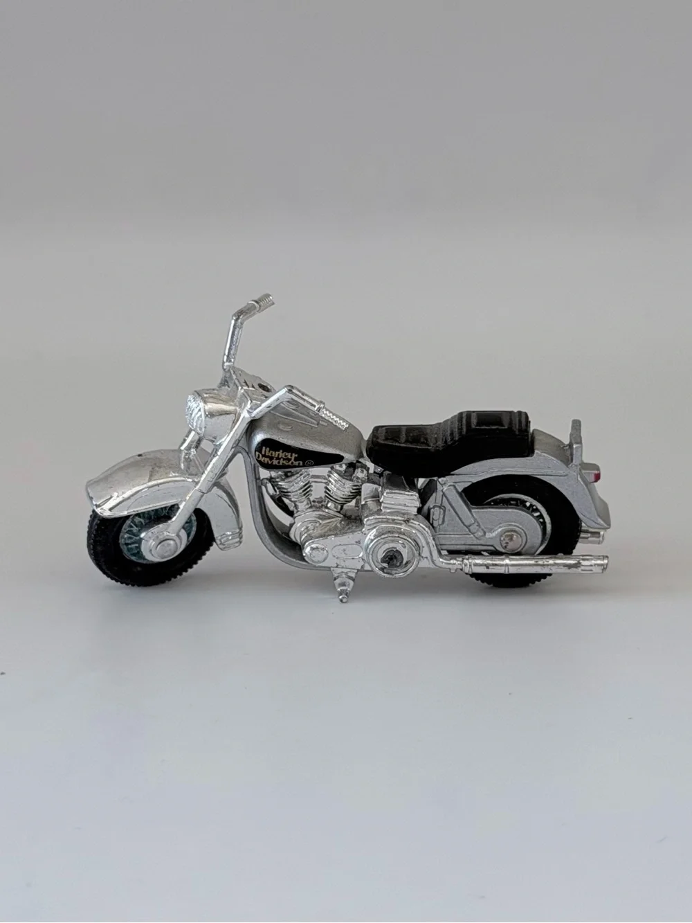Vintage Harley Davidson 1/66 Matchbox Silver & Black Diecast Motorcycle